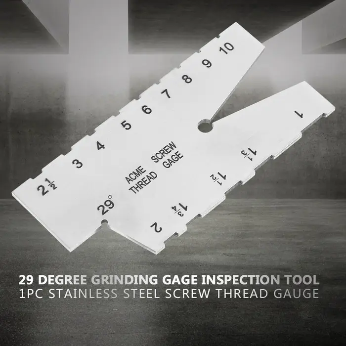 1 pezzo Calibro per filettatura in acciaio inossidabile 29 gradi Calibro di rettifica Strumento di ispezione