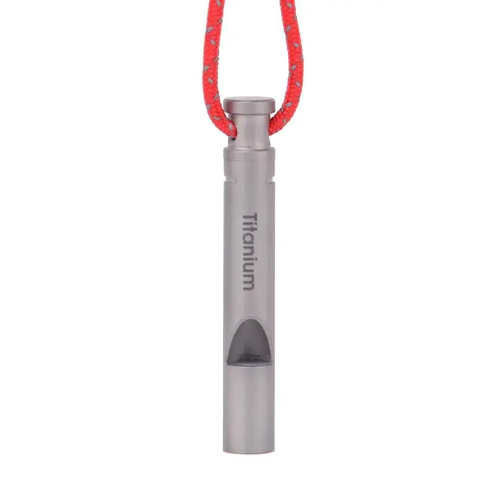 Fishine Camping Emergency Titanium Whistle Loud Portachiavi portatile Collana Fischio EDC Portachiavi Strumento di sopravvivenza di