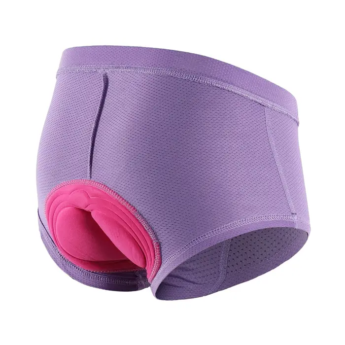 Intimo da Donna per Bici con Imbottitura in Gel 3D Slip da Bicicletta Pantaloncini Intimo da Ciclismo MTB L violetto