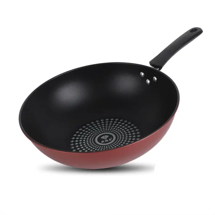 Fishine Padella a Fondo Piatto Wok da Cucina in Ghisa con Manico per Zuppa Stufato 32cm / 12 6in 32cm / 12 6in