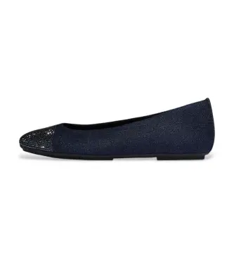 per donna A0L-D71 Ballerine blu delicato in cristallo (36), Tessuto, Basso, Nessuno, Casual, Navy