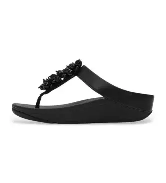Fitflop per donna A2D-001 Sandali neri con perline (3), Nero, a 5cm, Nessuno, Casual Naturale
