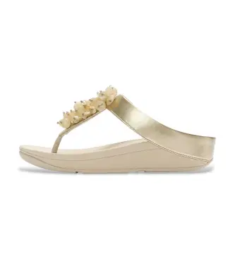 Fitflop per donna A2D-675 Sandali Fino con dita separate e grappolo di perline, colore oro, 1 a 3 cm, Nessuno, Casual