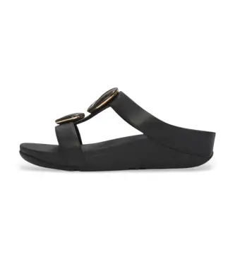 Fitflop per donna A2K-001 Sandali Fino Marbled-Stone H-Bar neri, Nero, 3 a 5cm, Nessuno, Casual Naturale