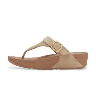 per donna A4J-923 Sandali Lulu Buckle in pelle marrone (3USA=36), Beige, Basso, Camoscio, Fibbia, Casual