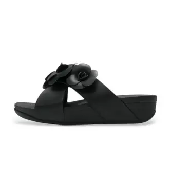 Fitflop per donna A4M-001 Sandali infradito Lulu Flower Cross neri, Nero, 1 a 3 cm, Nessuno, Casual