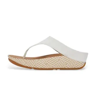 Fitflop per donna A4Q-194 Sandali Lulu Lux Graphic in pelle bianca, Bianco, Basso, 1 a 3 cm, Nessuno, Casual Naturale