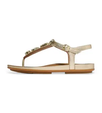 Fitflop per donna A4Y-675 Sandali dorati Gracie Ultra Jewel (3), Pelle, Oro, Basso, Fibbia, Casual Naturale