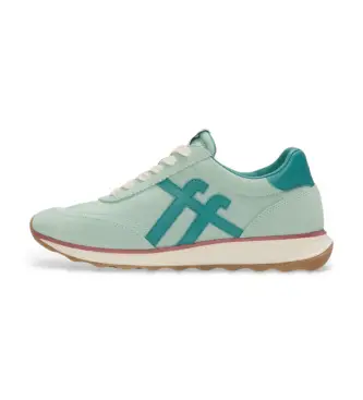 per donna A5P-E09 Sneakers Retro-Q in tessuto verde (3 UK = 36), Basso, Stringhe, Casual
