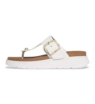 Fitflop per donna B1H-194 Sandali Gen FF Buckle in pelle bianca, Bianco, 1 a 3 cm, Fibbia, Casual Cammello