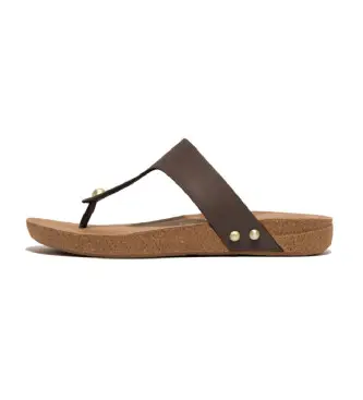 Fitflop per donna HE9-167 Sandali iQushion in pelle marrone, Ecopelle, 1 a 3 cm, Casual
