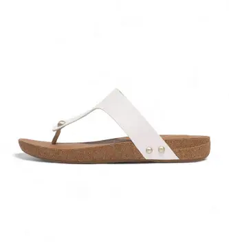 Fitflop per donna HE9-194 Sandali in pelle bianca Iqushion, Bianco, Basso, Nessuno, Casual Naturale