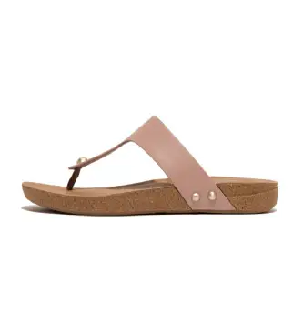 Fitflop per donna HE9-A86 Sandali iQushion in pelle beige, Ecopelle, 1 a 3 cm, Casual