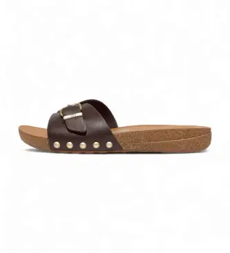 Fitflop per donna HF1-167 Sandali in pelle Iqushion marrone, Basso, Nessuno, Casual