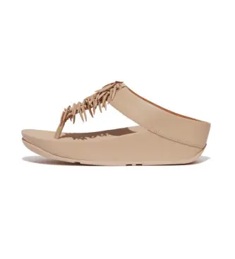 Fitflop per donna HQ4-A94 Sandali in pelle Rumba con perline beige, Ecopelle, 3 a 5cm, Nessuno, Casual