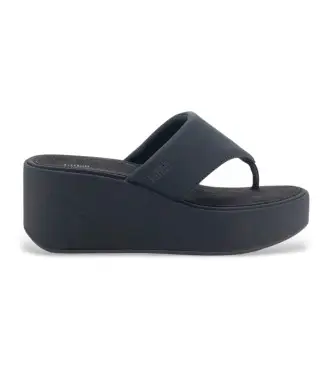 Fitflop per donna JF8-090 Sandali con plateau neri, Pelle, Nero, 3 a 5cm, Nessuno, Casual