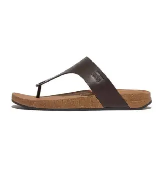Fitflop per uomo GZ6-167 Sandali iQushion in pelle marrone, Basso, Nessuno, Casual