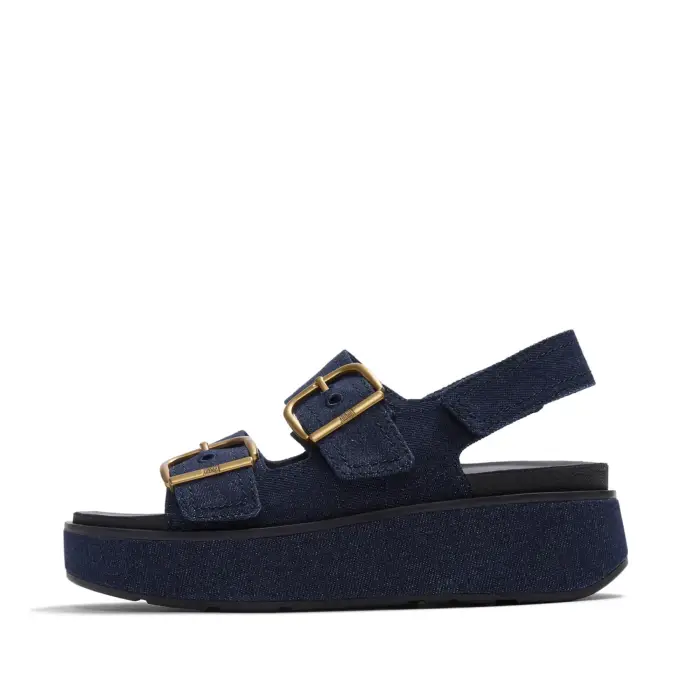 Sandali con zeppa cinturino posteriore donna FitFlop Gen-FF Max Bleu