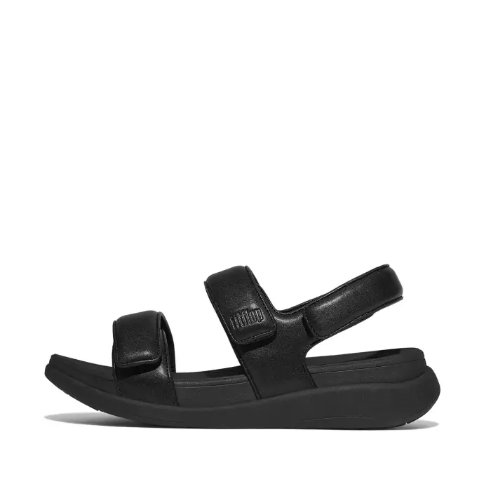 Sandali con zeppa regolabili con fascia posteriore donna FitFlop F-Mode Go Noir