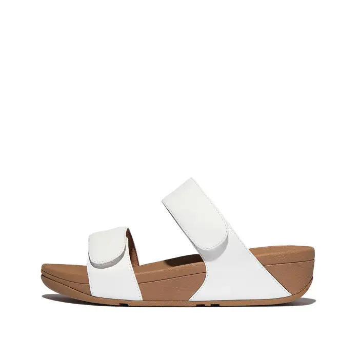 Sandali con zeppa regolabili in pelle donna FitFlop Lulu Blanc