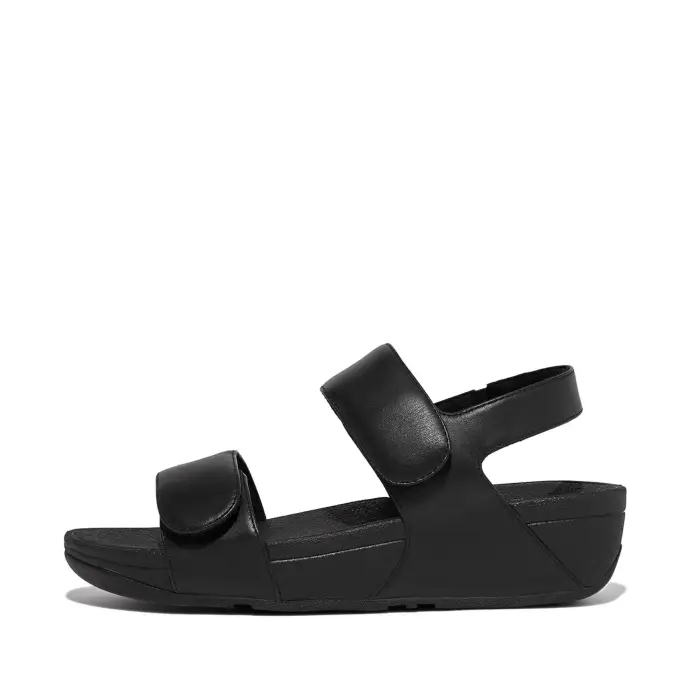 Sandali da donna con cinturino posteriore regolabile in pelle FitFlop Lulu Noir