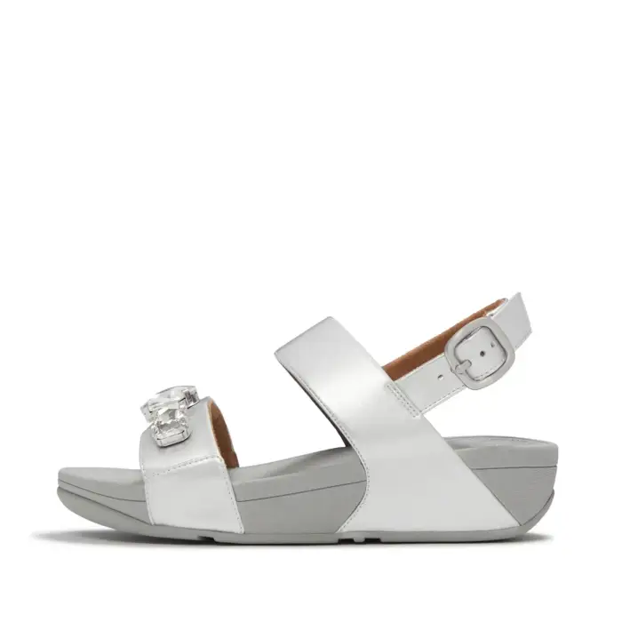 Zeppe da donna FitFlop Lulu Ultra-Jewel Metallic Argenté