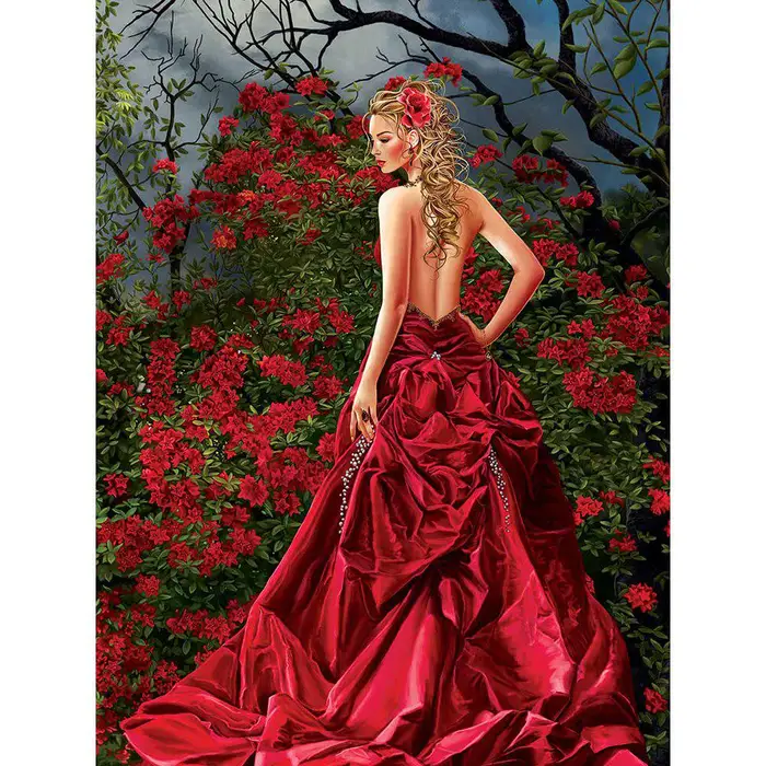 FIYO 5D diamante ricamo ritratto ragazza di fiori pittura diamante ritratto immagine perline manuale decorazioni per la casa 20X30CM