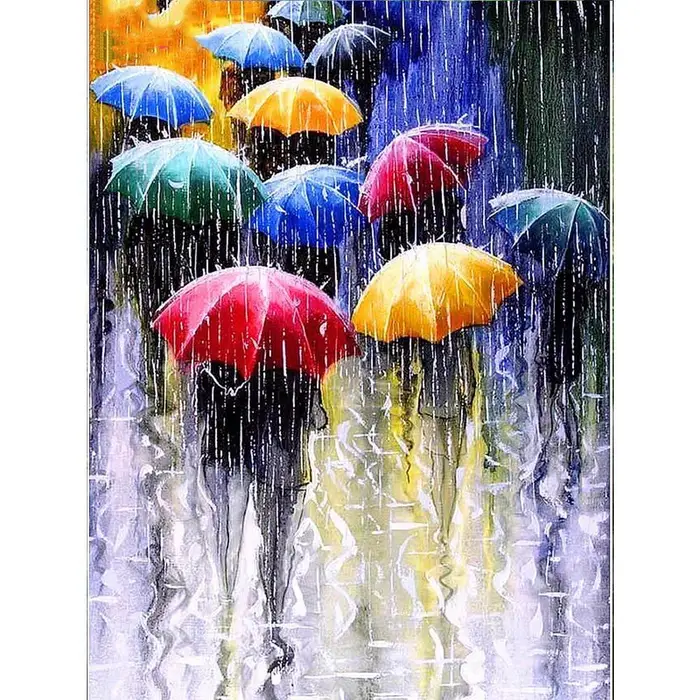 FIYO 5D fai da te pittura diamante strada diamante ricamo pioggia ombrello immagine di strass 20X30CM