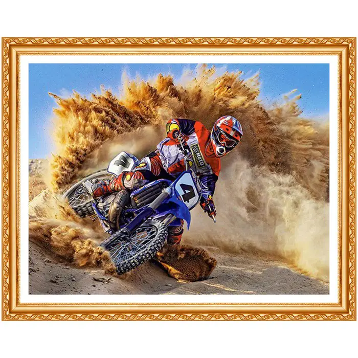 FIYO 5D ricamo moto polvere diamante pittura diamante fai da te pittura incollata con strass rotondo completo 20X30CM