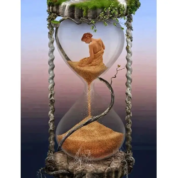 Diamante pieno ricamo diamante clessidra ragazza punto croce pittura diamante ricamo decorazione carattere regali fatti a mano Full Square 20X30CM