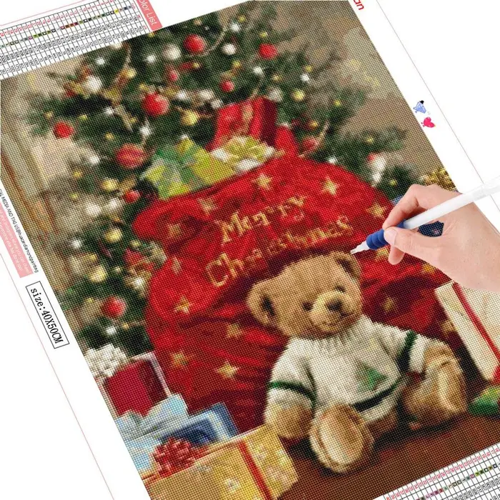 FIYO Diamond painting product Pittura Diamante 5D Fai da Te Orso Diamanti Quadrati Pieni Ricamo Kit Animale Decorazioni Natalizie Arte da