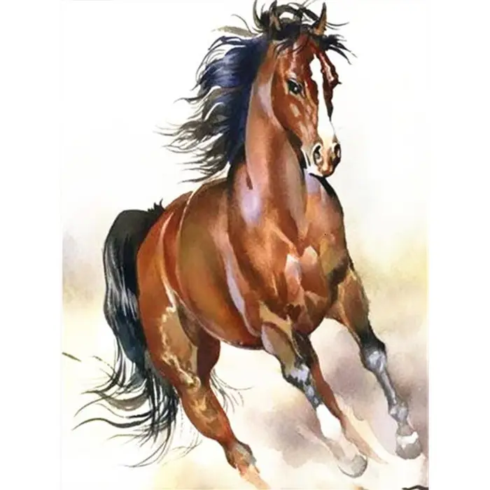 Pittura diamante 5D fai da te per numero Diamond Arts Cavallo Animale Cristallo Mosaico Vernice Regalo di Natale 20X30CM