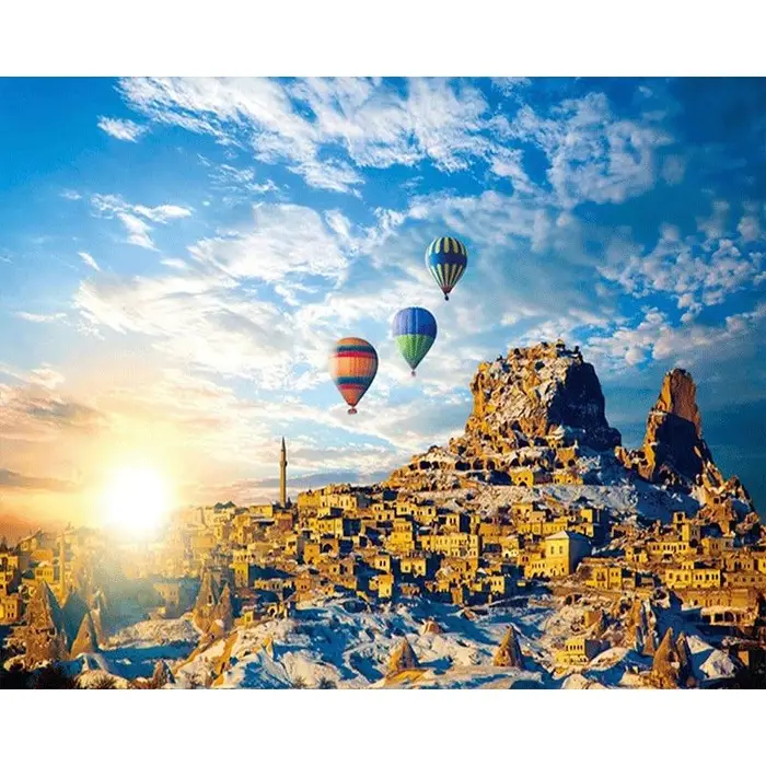 FIYO Diamond painting product Pittura Diamante 5D Fai da Te Punto Croce Mongolfiere nel Cielo Ricamo Diamante Lavorazione ad Ago 20X30CM