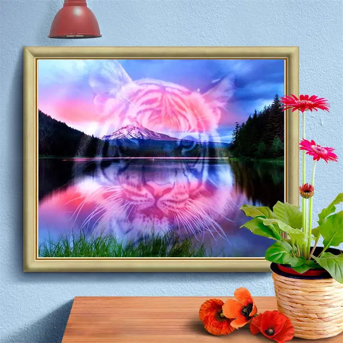 FIYO Diamond painting product Pittura Diamante Fai da Te 5D Ricamo Tigre Animale Decorazione Casa Mosaico Regalo Fatto a Mano 20X30CM