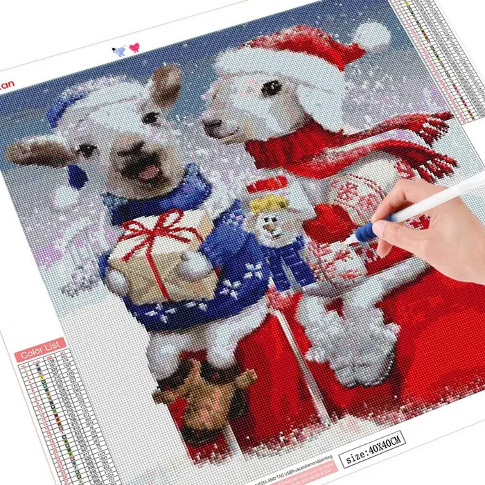 FIYO Diamond painting product Pittura Diamante Quadrato Pieno Rotondo Natale Nuovo Ricamo Diamante Pecora Mosaico Animale Fatto a Mano