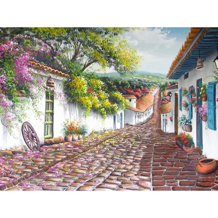 FIYO Diamond painting product Ricamo a Diamante 5D Fai da Te Strada del Villaggio Pittura Diamantata Set Punto Croce Immagini di Strass