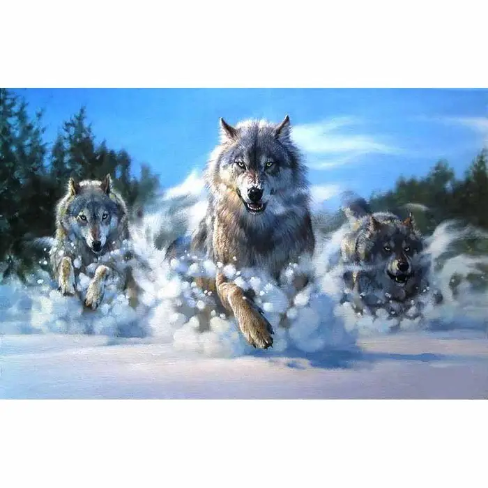 FIYO Diamond painting product Ricamo Diamante lupo nella neve dipinti Cristallo 5D Punto Croce Pittura Diamante Animali Decorazione Casa