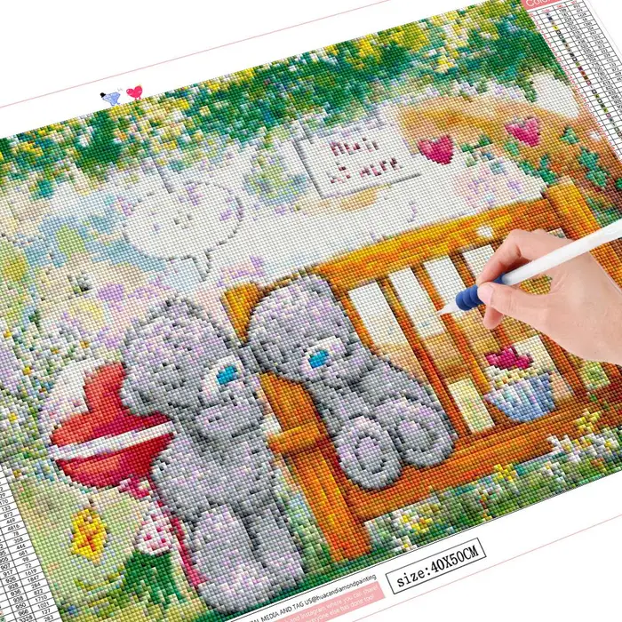 FIYO Orso Pittura Diamante Cartone Animato Decorazione Casa Trapano Completo Quadrato Nuovo Arrivo Immagine Perline 20X30CM