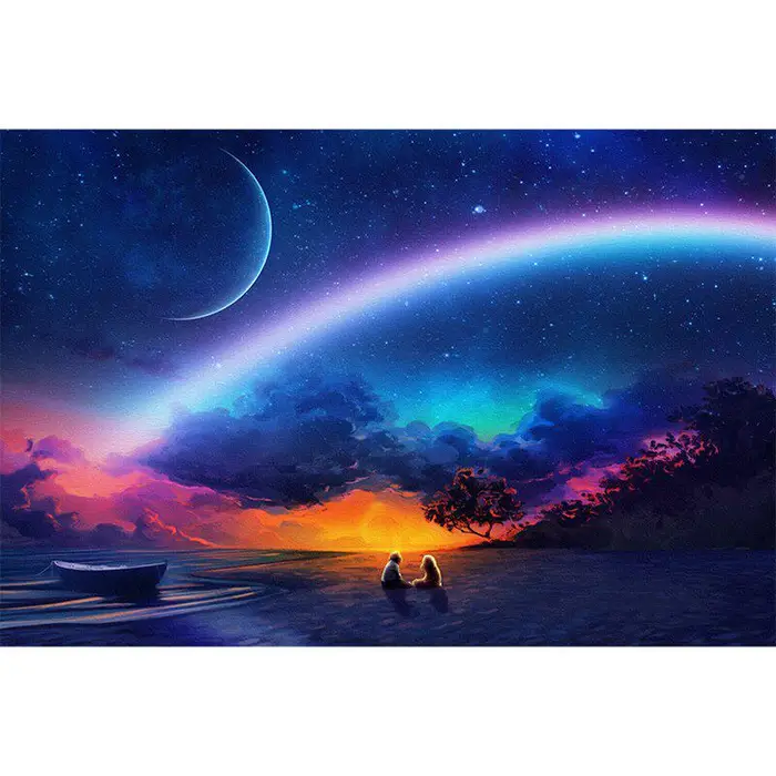 FIYO Pittura con Diamanti 5D Fai da Te Colore Stella Quadrato Ricamo con Diamanti 20X30CM
