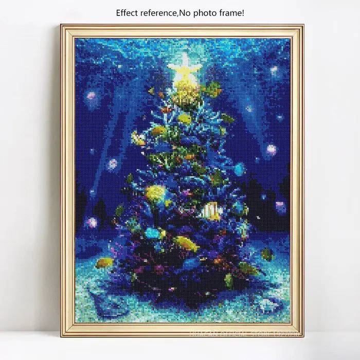 FIYO Pittura diamante 5D fai da te fondale marino panoramico albero rotondo completo ricamo vendita immagine di strass 20X30
