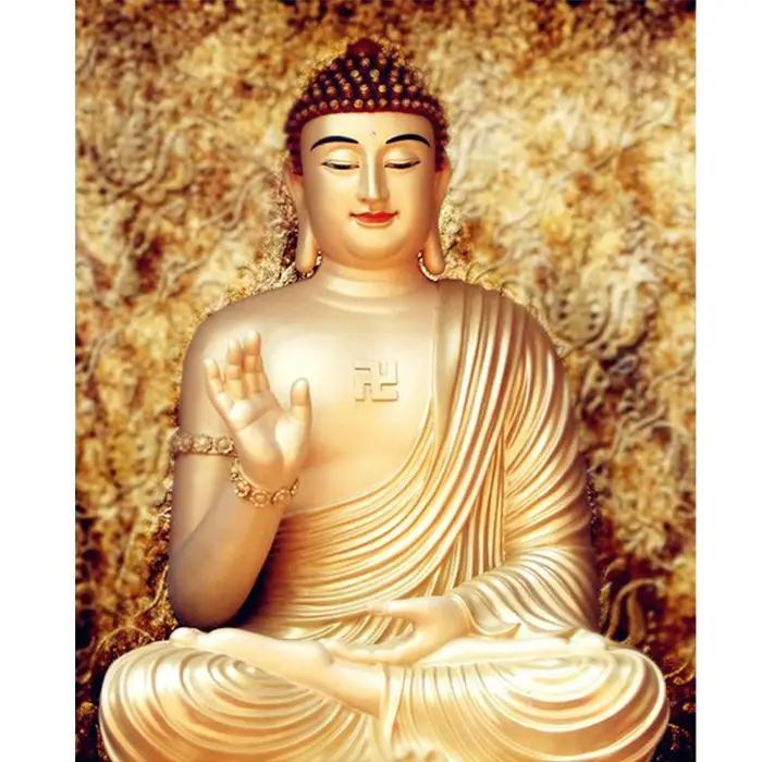 Pittura diamante Ricamo Ricamo Artigianato Buddha Immagine completa del trapano del dio orientale rotondo 20X30CM