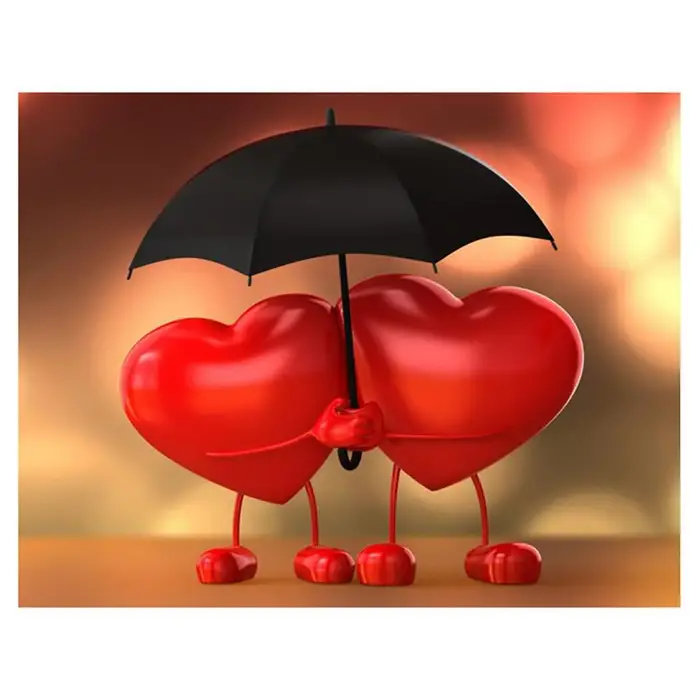 FIYO Punto croce fai da te 5D diamante amore cuore ombrello pittura decorazioni per la casa immagine ricamo 50X70CM