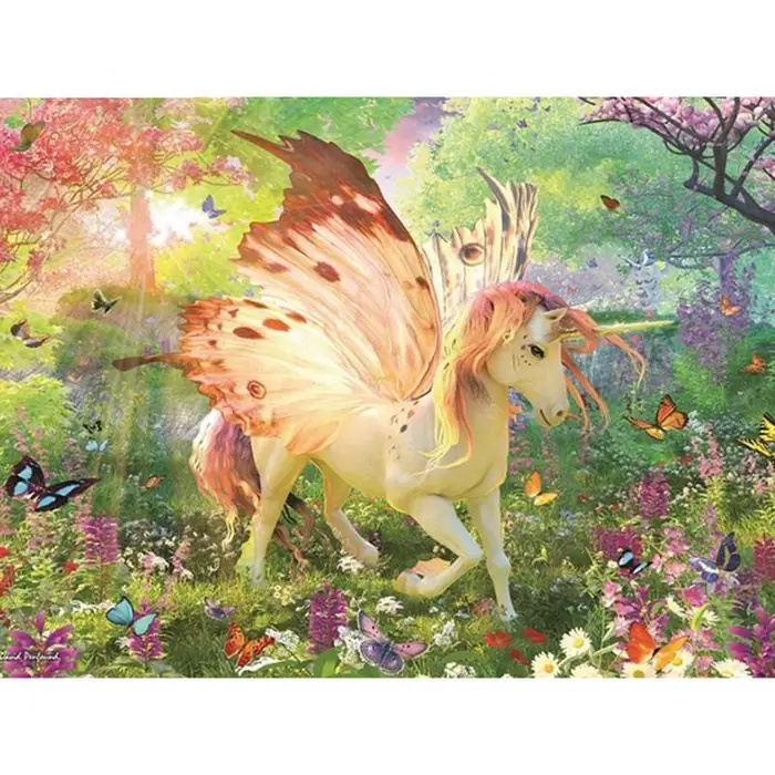 FIYO Punto Croce Farfalla Cartone Animato & Unicorno Strass Ricamo Mosaico Decorazione Casa 20X30CM