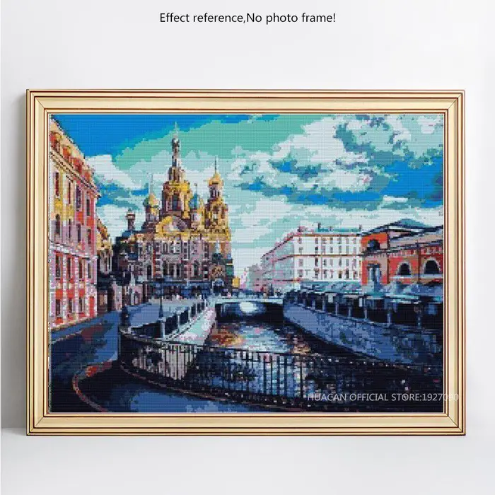 Ricamo Diamante Paesaggio Castello Tondo Completo 5D Pittura Diamante Fai da Te Punto Croce 20X30CM