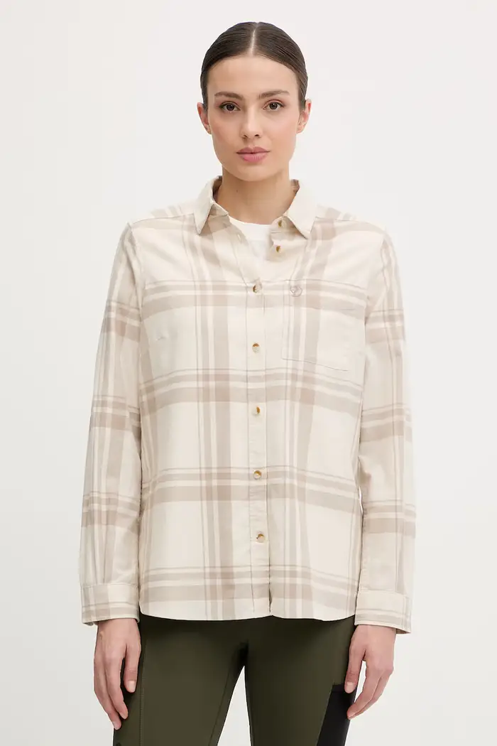 Fjallraven camicia da donna in cotone Övik Lite Beige