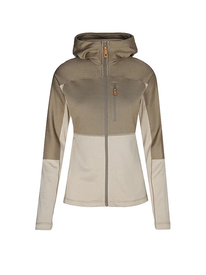 Fjällräven Giacca in pile da donna Abisko Trail Hoodie marrone chiaro