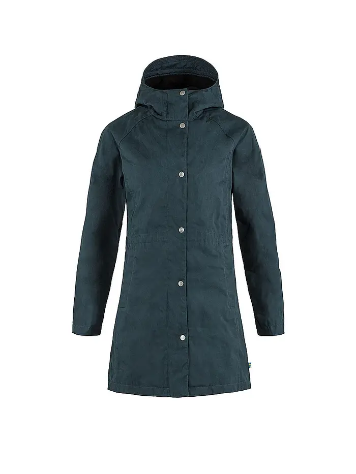 Fjällräven Parka invernale da donna Karla Hydratic con cappuccio blu
