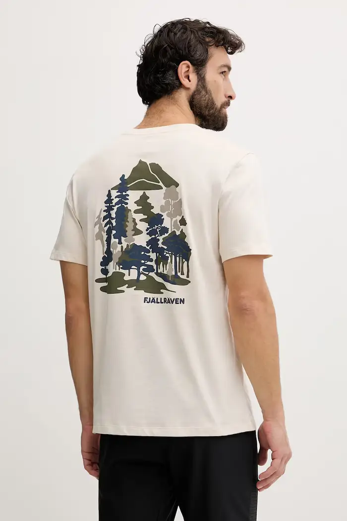 Fjallraven t-shirt da uomo in cotone Swedish Forest Beige