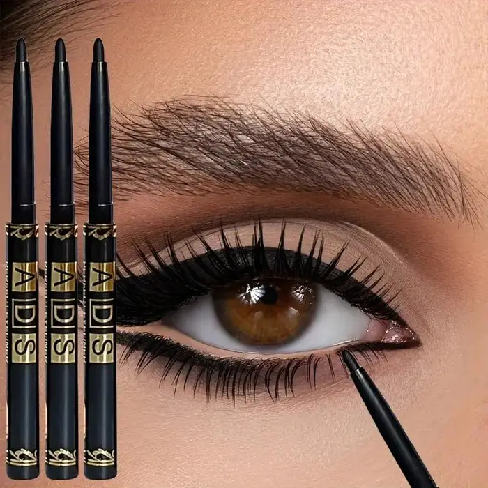 3 Pezzi Matite Eyeliner Nere - Waterproof, Resistenti al Sudore e a Prova di Sbavature con Applicazione a Twist Facile per un Trucco Occhi Impeccabile 3pcs nero