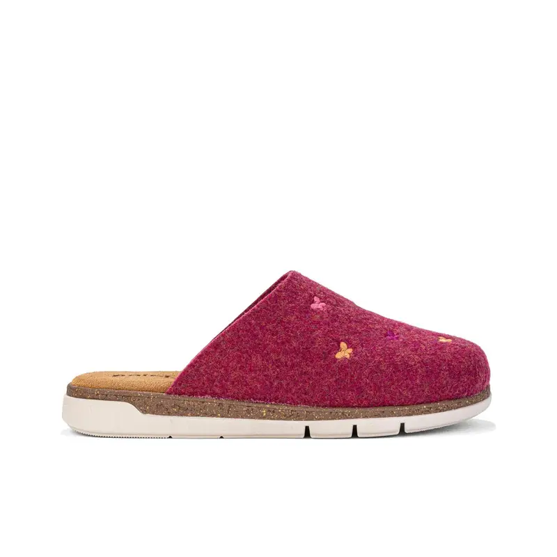 FLEX'IS Ciabatte donna fucsia da casa con ricami farfalle
